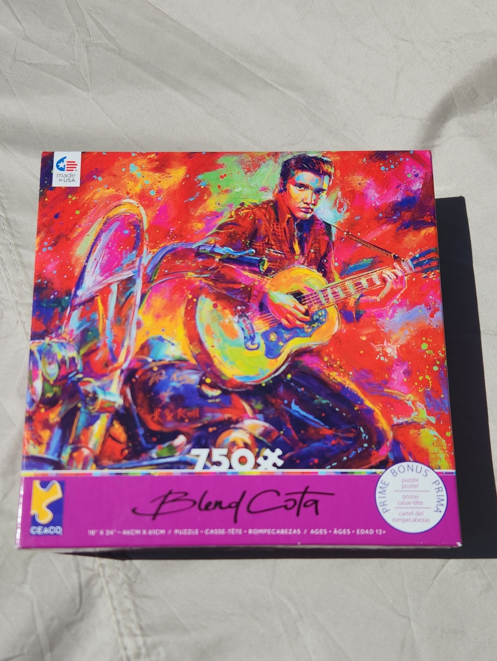 NWT Ceaco Elvas Blend Cota Vibrant Guitarist Puzzle -750 Pcs Multicolor